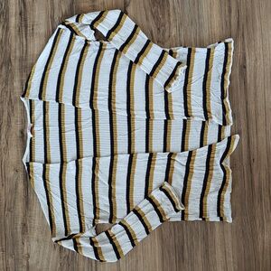 EUC Striped ribbed cardigan